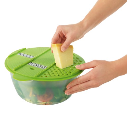 TV unser Original 05128 maxxcuisine Salat-Set Deluxe mit 4 Reibeinsätzen und 2 Deckeln - 3