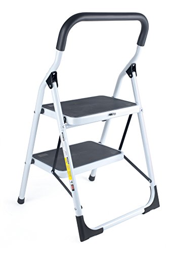 Pavo PREMIUM Trittleiter, Klapptritt aus Stahl – 2 Stufen mit Anti-Rutschmatten, 8041763 - 3
