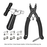 Oumers Bike Link Plier+Chain Breaker Splitter+6 Pairs Bicycle Missing Link, Chain Plier Quick Link Opener Remover Plier for 6/7/8/9/10 Speed Chains Repair | Professional Bike Chain Repair Tool Kit