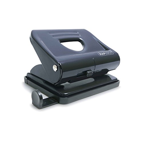 Rapesco 820 - Perforadora met lica de 2 agujeros 22 hojas de capacidad color negro Rapesco 820 - Perforadora met lica de 2 agujeros 22 hojas de capacidad color negro