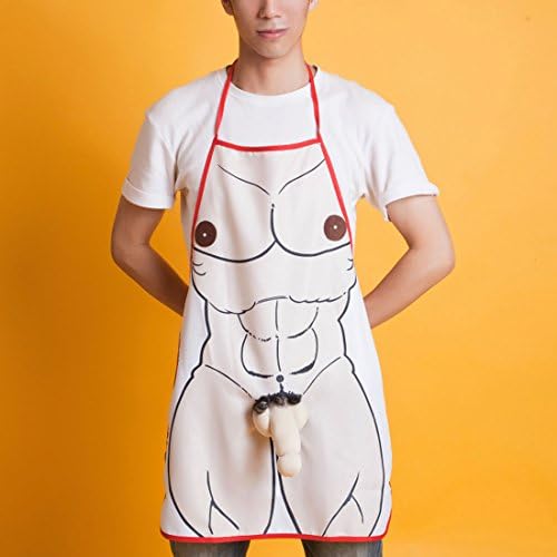 Jahoo Sexy Naked Muscle Men 3D Aprons Funny Bib Home Kitchen BBQ Party Novelty Gifts