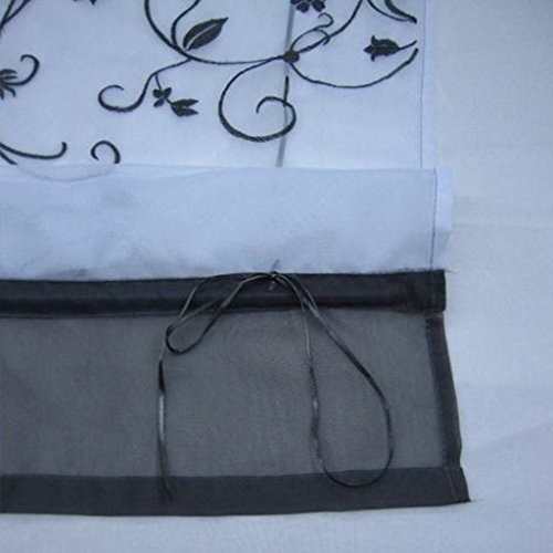 Stickblume Gardine Raffgardinen mit 4 Farben und 4 Groessen Vorhang BxH 100cmx140cm Grau - 5