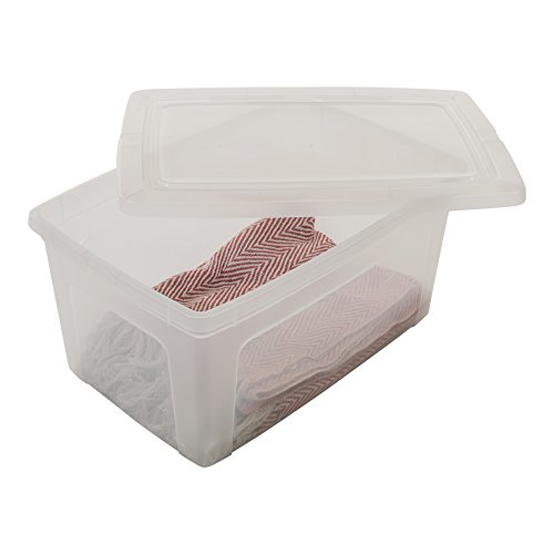 Iris 104371.0 Set von 3 Aufbewahrungsboxen mit Deckel, Ordnungssystem 50 L, Stapelbare, Kunststoffbox, transparent - 3