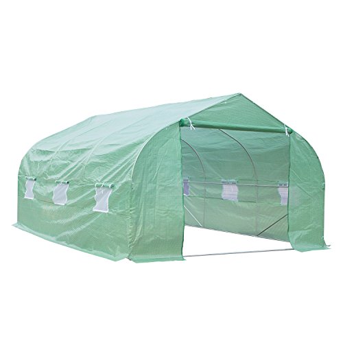 spécifications Outsunny Serre Tunnel de Jardin 4,5 x 3 x 2 m Grande Taille 6 fenêtres Vert