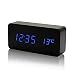 Produktbild Holzuhr Wecker mit Thermometer ,wochen,Kalender,für Haus und Büro, in Rot und Schwarz /Grün und Schwarz /Blaun und Schwarz /weiß und Schwarz