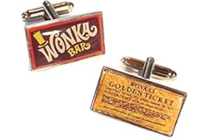 Mixed Up Dolly Wonka Bar and Golden Ticket Cufflinks