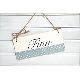 Türschild für das Kinderzimmer in blau / weiß gepunktet