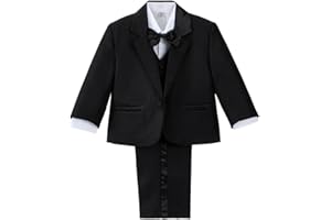 Lito Angels Completo Elegante per Bambino Bimbo Neonato Maschio, Smoking per Matrimonio Cerimonia, Blu Reale/Nero/Avorio/Bianco
