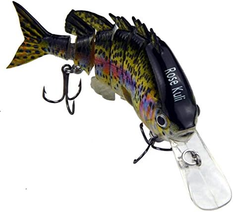 Rose Kuli3.8" 6 Jointed Life-like Swimbait Hard Fishing Lure Bass Bait