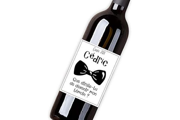 Étiquette personnalisable pour bouteille vin ou de champagne - Demande originale futur témoin de mariage (Témoin homme)