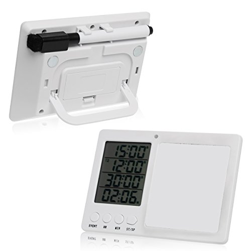 YYGIFT ® 4-fach Digitaler Küchentimer Küchenuhr Elektronischer Timer Eieruhren mit der Weißwandtafel Schreibstift Radierschwamm Vier Kanälen beim Lernen und in der Küche - 7