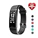 Produktbild LETSCOM Id130plus Fitness-Herzfrequenz-Monitor, Schrittzähler, Kalorienzähler, Smart-Armband für Kinder, Damen und Herren, Unisex, ID130Plus HR, Schwarz, 17.4 * 8.8 * 1.8cm