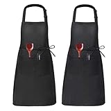 【Design Two large pockets】 - the front apron pocket is designed with two large pockets. It will be more convenient to store mobile phones, condiment containers, meat thermometers, cooking recipes, etc. Make cooking easier.