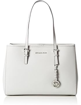 Michael Kors Damen Jet Set Travel Schultertasche, Weiß(Aluminium), 15 x 26 x 37 cm