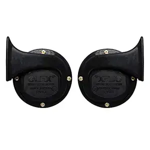 AllExtreme SHON WINDTONE HORN Bike & Car Horns Super Loud Sound Air Siren (12V, Black & Gold, 2 Pcs)