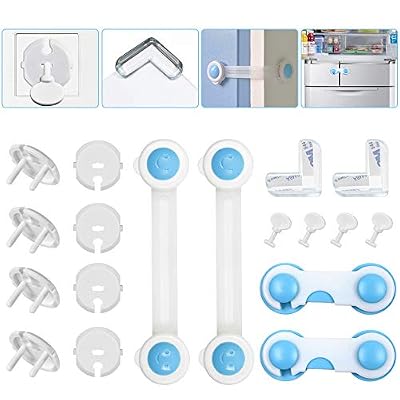 Notail 30 PCS Kits Sécurité de Bébé,Caches Prises pour Enfant Sécurité avec clé, Protection enfant Meuble,Protecteurs L'angles,Idéal pour les prises,Tiroir,Porte, Réfrigérateur,Armoires, Coin de Table