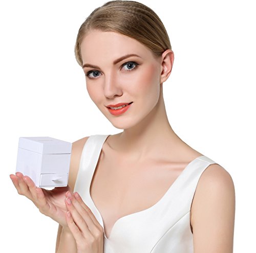 MARENJA Schmuckkästen Schmuckbox weiß mit konservierte Rose - 4