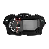 【Robustes Gehäuse】 Der Motorrad-Tachometer verfügt über ein robustes ABS-Gehäuse, eine klare Linse, ist wasserdicht und stoßfest, hält leichten Stößen stand und schützt den Tachometer / Kilometerzähler vor Verschleiß.