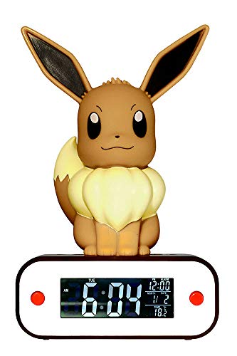 TEKNOFUN- Pokémon Evoli Lampe-Réveil 3D, 811370, Marron