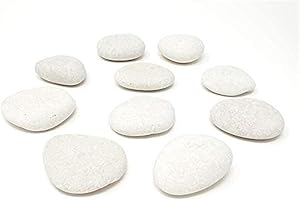 feedal White Rocks for Painting,10 Rocks, 5-8cm Flat Smooth Stones Craft Rocks for Drawing Markers, Rock Painting, Kindness Stones, Painting Favors