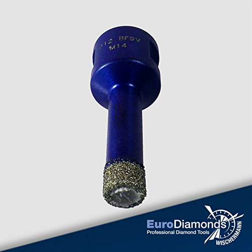 Profi Diamantbohrer / Fliesenbohrer / Natursteinbohrer / Bohrkrone, Premium Qualität, Durchmesser 10 mm, für Winkelschleifer M14, Fliesen, Feinsteinzeug, Keramik, Naturstein, Steinplatten - 2