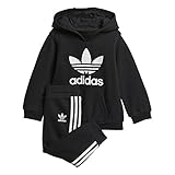 Anzug - Hoodie + Hose 3/4 adidas I TRF Hoodie Trainingsanzug für Babys, Jungen, schwarz/weiß, 62 (0/3 Meses)