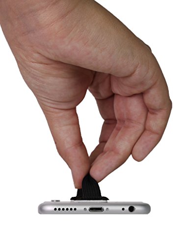 MyGadget Fingerhalterung optimalen Einhandbedienung Fingerhalter Griff Smartphone Handy u.a. iPhone 7, 6, Plus, Samsung Galaxy S6, S7, Edge in Schwarz - 5