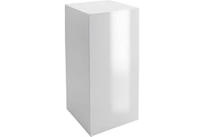 ‎VIVANNO VIVANNO Podest Deko-Säule Stele Blumenständer Fiberglas Weiß Hochglanz 30x30x60