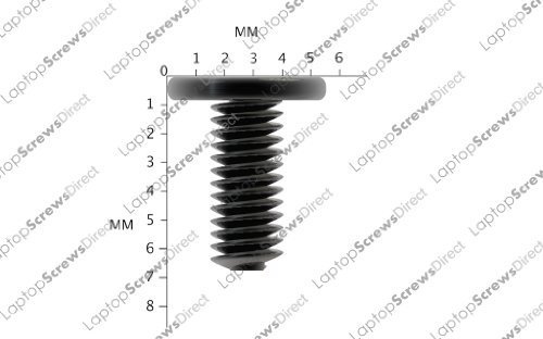 LaptopScrewsDirect 12 Pack M2.5 x 6mm Laptop Black Zinc Laptop Machine Screws