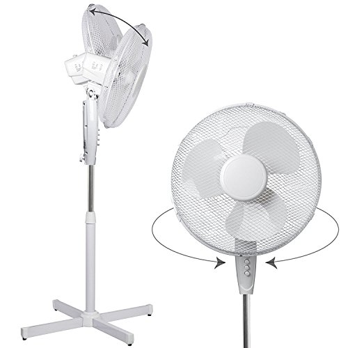 Oramics Stand Ventilator mit 3 Geschwindigkeitsstufen Ø 40cm in Weiß, 45 W Standlüfter - 4