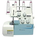 Toyota tol4d – Máquina de coser overlock, plástico, blanco/azul, 22 x 30 x 34 cm