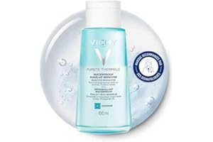 Vichy, Pureté Thermale, Démaquillant Waterproof Yeux et Lèvres, Formule Biphasée Sans Fini Gras, Protège et Fortifie les Cils, Convient aux Peau et Yeux Sensibles, 100 ml