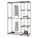 Produktbild Top Home Solutions Doppelstab freistehend Portable KLEIDUNG Kleiderschrank Closet Organizer Storage Rack schwarz