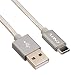 Produktbild Onite USB Type C Kabel Ladekabel Geflochtene Nets Datenkabel Adapter für Samsung Galaxy A5 A7 A3(2017),LG G5/Lite/G5 SE,Google Nexus 5X,Microsoft Lumia950/950XL,Huawei P9/plus,Nexus 6p,Oneplus 2,HTC10,Huawei Honor V8(Grau)