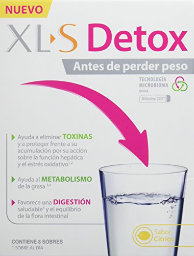 XLS Detox - Ayuda a eliminar toxinas, al metabolismo de la grasa y favorece una digestión saludable. Detoxifica tu cuerpo antes de perder peso - 8 sobres