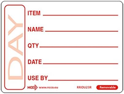 We Can Source It Ltd - 2 x Red Removable Use By Food Labels - Food Life, Product Rotation Prep Sticker Roll - 50 x 65mm - For Restaurants, Food Trucks, Grocery Stores - 500 Labels (1 Roll)