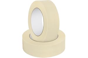 ARVO Masking Tape for Painting – 36 mm x 50 m Decorators Painters Tape | Medium-High Adhesion, Crepe Paper for Walls, Trim & Multi-Surface Indoor Decorating – Pack of 2