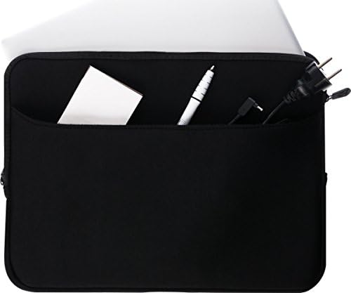honju DarkRoom Neoprene Bag/Sleeve for Asus Zenpad 3s10 LTE (Z500KL) Tablet - black [Big front bag | Zipper | Soft inner lining] - 88023