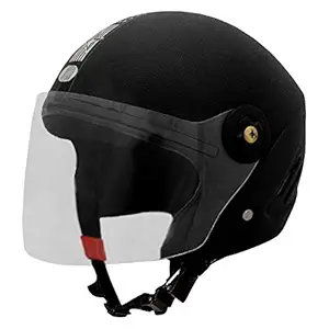 Sage Square Benz Rider (ISI Certified) Open Face Helmet (Black) (Medium)