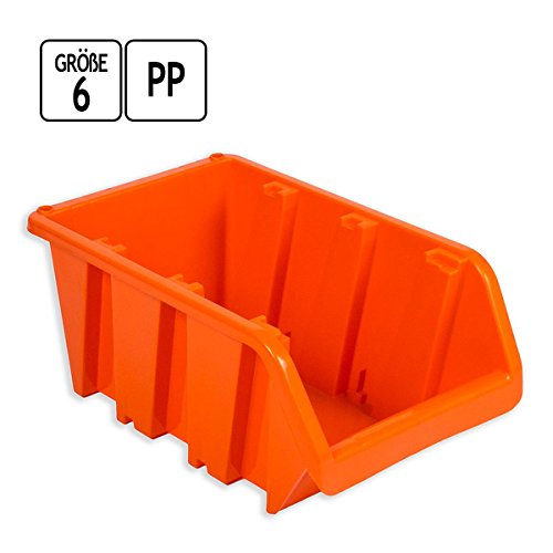 10 Stapelboxen IN BOX System orange Sichtlagerkiste Lagerbox Sichtlagerbehälter Größe 6