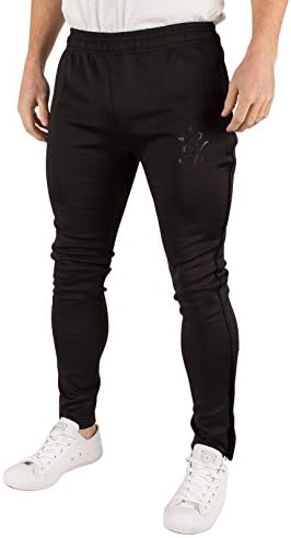 Gym King Men's Poly Tech Logo Track Joggers, Black, Large