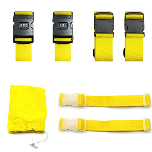 CHMETE - 2 Correas largas para Equipaje Beige Amarillo*4 2 Unidades