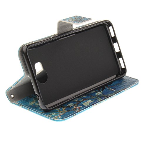 LUSHENG Cover per Huawei Nova Young,Premium PU Leather Flip Cover Fondina Cover a Libro Shell Custodia in Pelle con Slot per Schede e Funzione di Supporto - Albero di Albicocca