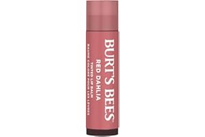 Burt's Bees Baume à lèvres teinté Red Dahlia, teinte hydratante pour les lèvres au beurre de karité, 100 % d'origine naturelle, 4,25 g