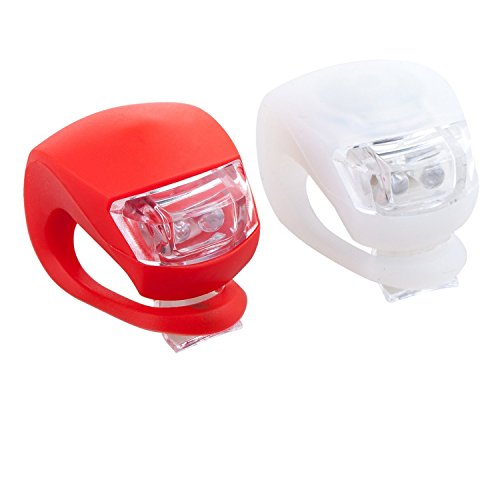 Golden Seeds Mini LED Silikonlicht 2er Set Fahrradleuchte Rot Weiß Silikonleuchte Fahrrad Licht
