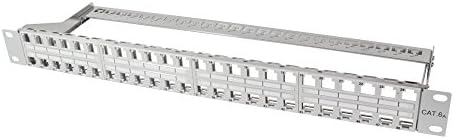 LogiLink Shielded Keystone Patch Panel, 1U (Height Unit) light grey 48-Port