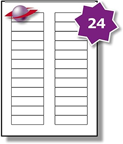 Label Planet® 24 Per Page/Sheet, 10 Sheets (240 Sticky Mini Data Cartridge Labels), White Blank Matt Plain A4 Stickers for Laser/Copier or Inkjet Printer, UK LP24/72, 72 x 21.1 MM, General Purpose