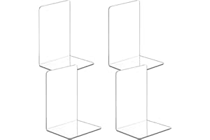 Aieraczy Acryl Transparent Buchstützen, 2 Paar Buchständer Schule, Buchstütze Kinder, Buchhalter Regal, Bücherhalter, Buchaufsteller für Schlafzimmer, Bibliothek, Büro, Schreibtisch Organizer
