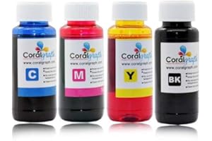 CORALGRAPH INC 4x100ml 4 Color Refill Ink for HP Printers