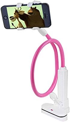 Coomoors Phone Stand, Long Arms Holder, Desktop Bed Lazy Bracket Mobile Stand Bedroom, Office, Kitchen For iPhone, smart phones,Samsung,Sony,camera, (Pink)